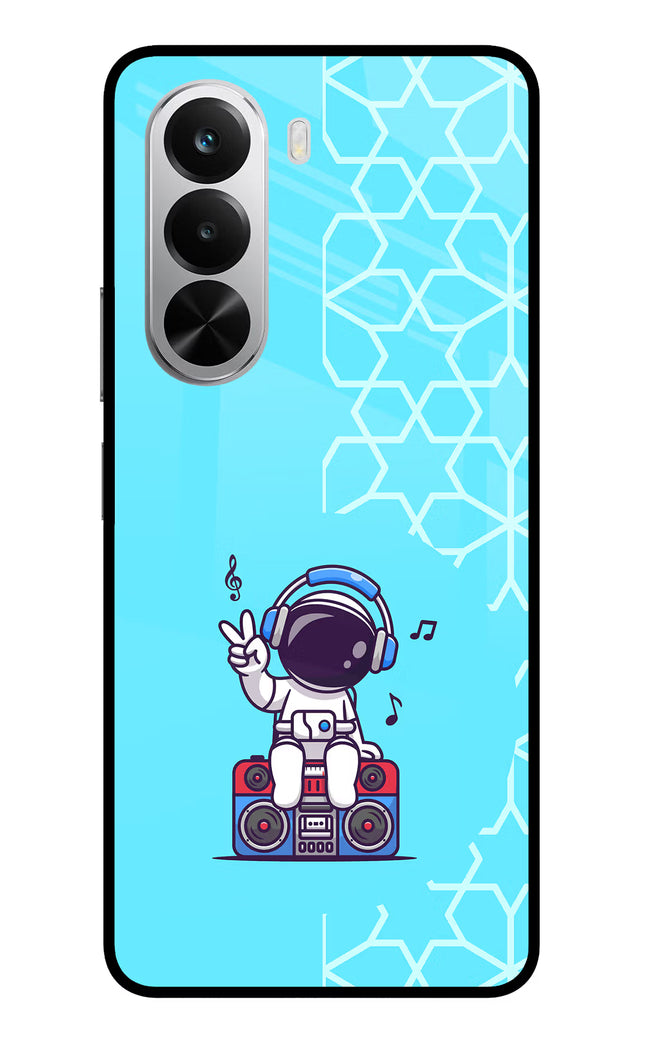 Cute Astronaut Chilling Realme P4x 5G Glass Case
