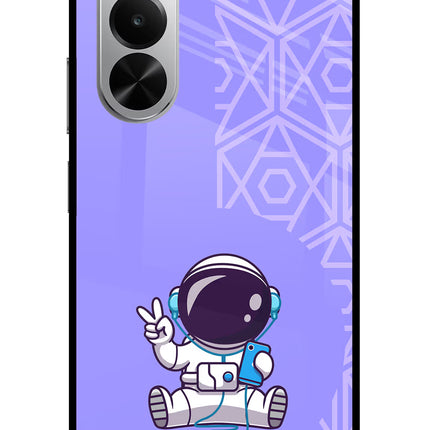 Cute Astronaut Chilling Realme P4x 5G Glass Case