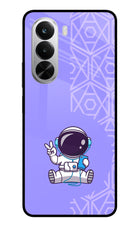 Cute Astronaut Chilling Realme P4x 5G Glass Case