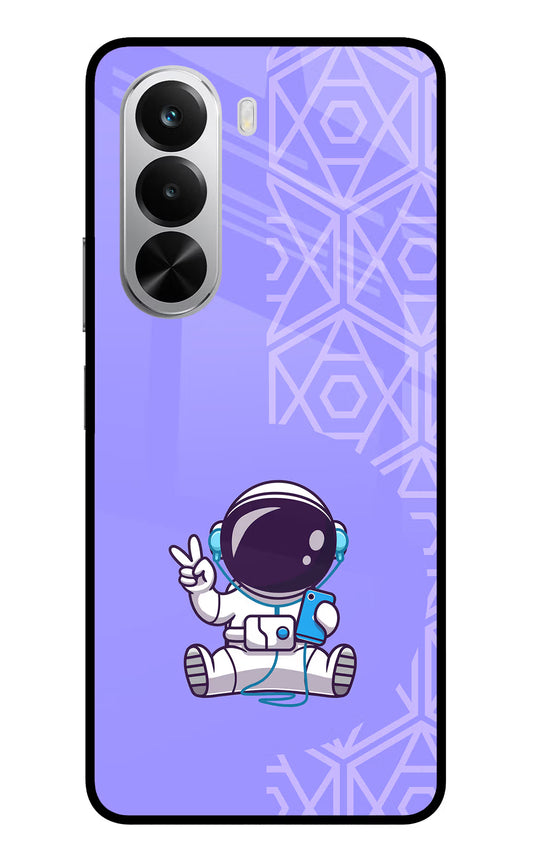 Cute Astronaut Chilling Realme P4x 5G Glass Case