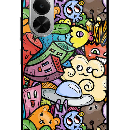Veggie Doodle Realme P4x 5G Glass Case