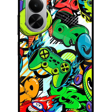 Game Doodle Realme P4x 5G Glass Case