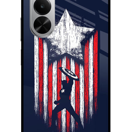Captain America Marvel Art Realme P4x 5G Glass Case