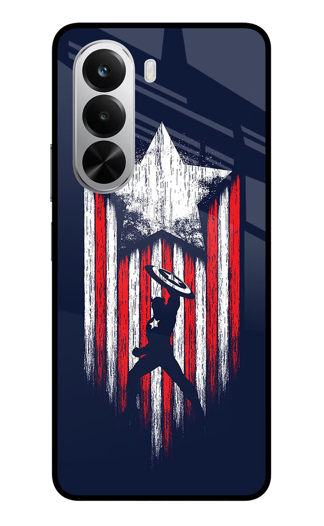 Captain America Marvel Art Realme P4x 5G Glass Case