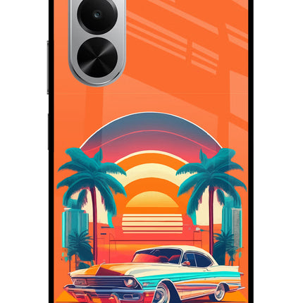 Palm Drive 80s Realme P4x 5G Glass Case