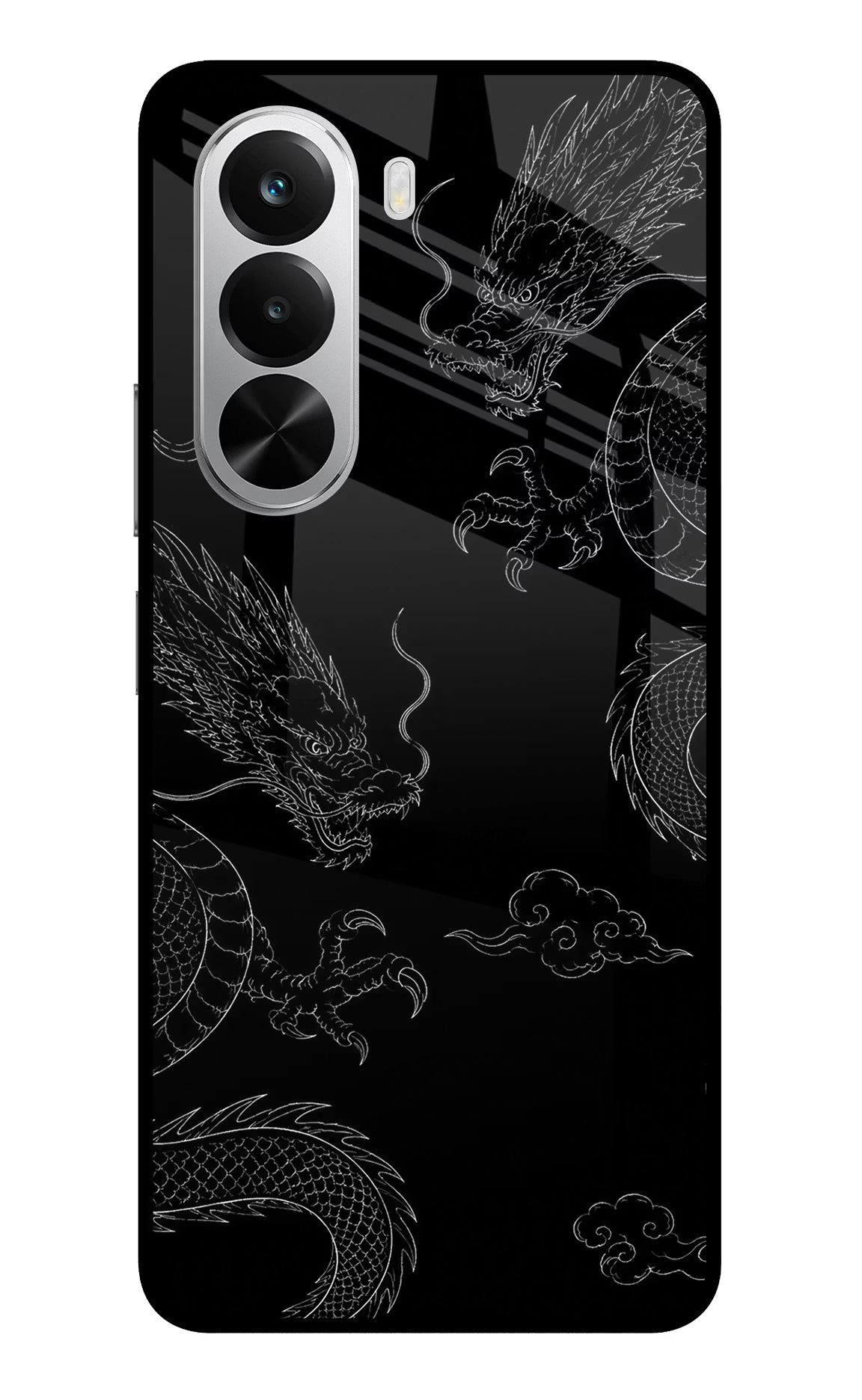 Twin Dragons Realme P4x 5G Glass Case Back Cover by Casekaro