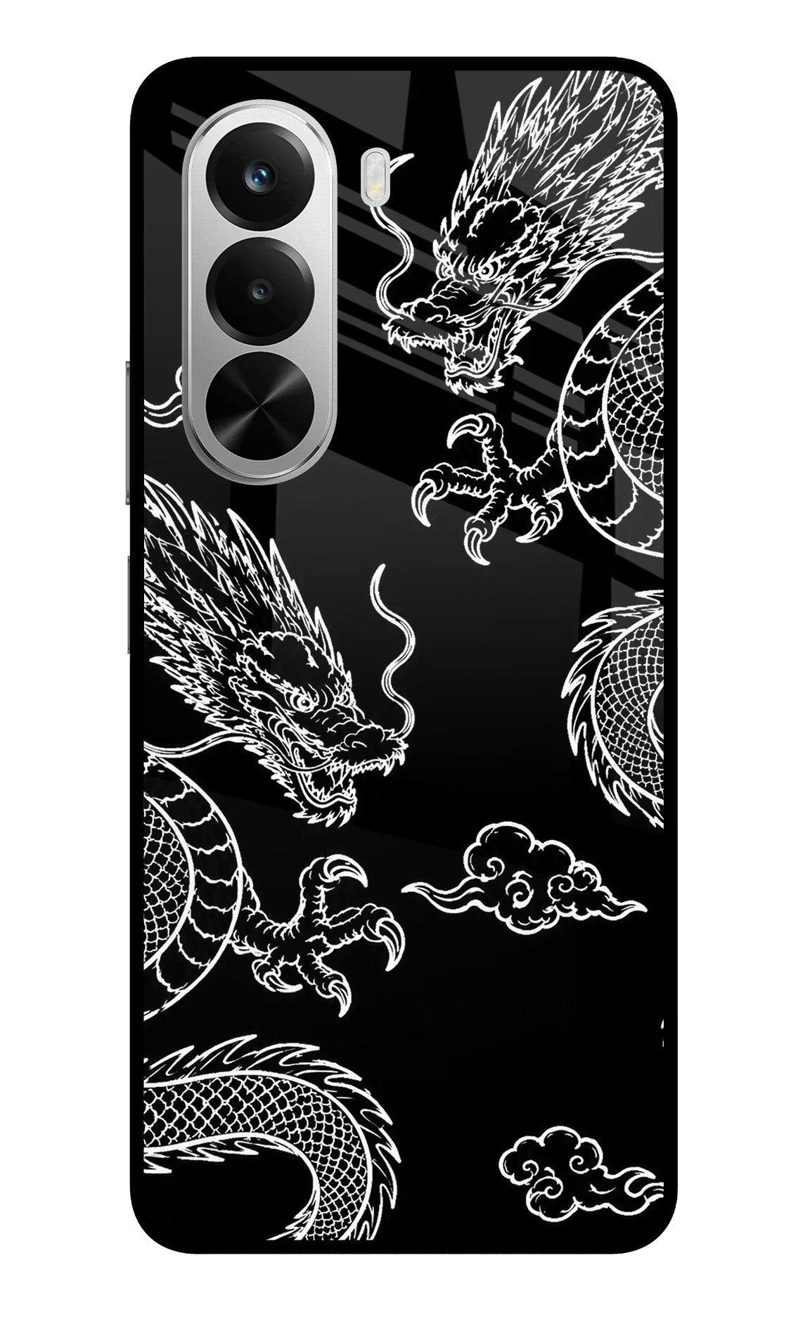 Twin Dragons Realme P4x 5G Glass Case Back Cover by Casekaro