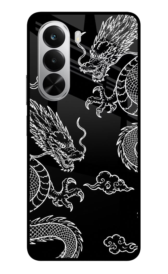 Twin Dragons Realme P4x 5G Glass Case Back Cover by Casekaro