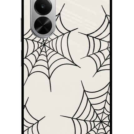 Spider Web Realme P4x 5G Glass Case Back Cover by Casekaro