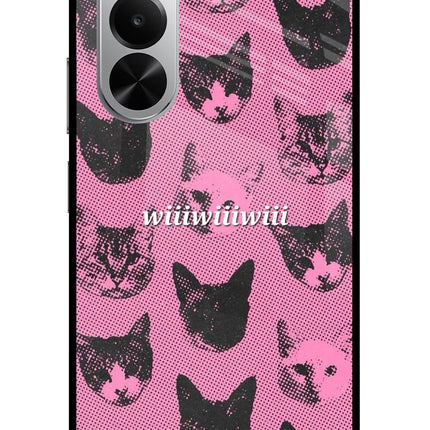 Pink Cats Realme P4x 5G Glass Case