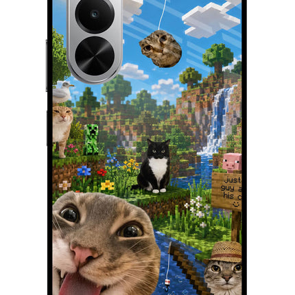 Minecraft Cat Chaos Realme P4x 5G Glass Case