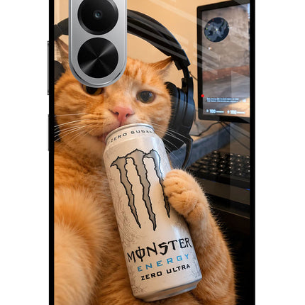 Gamer Cat Energy Realme P4x 5G Glass Case
