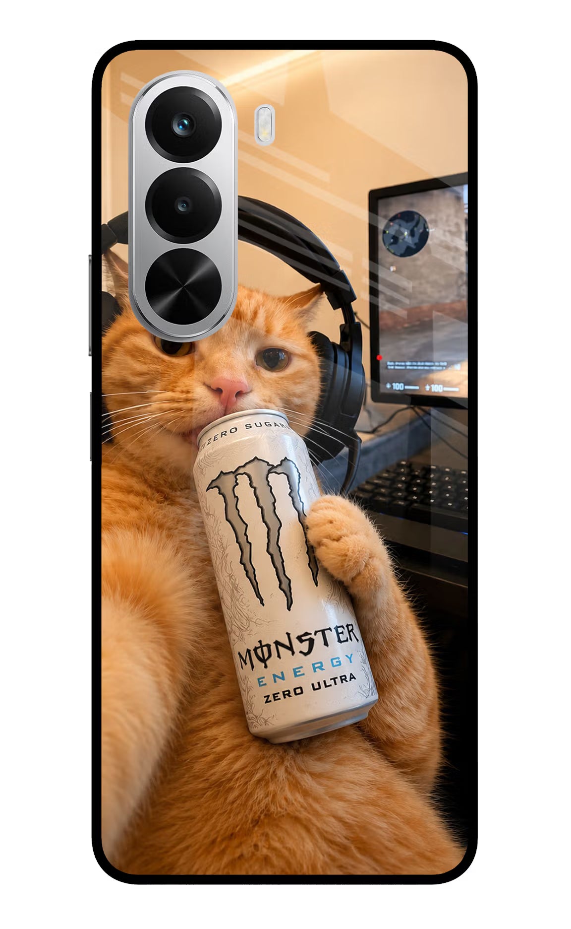 Gamer Cat Energy Realme P4x 5G Glass Case