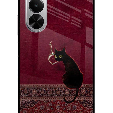 Midnight Cat Realme P4x 5G Glass Case