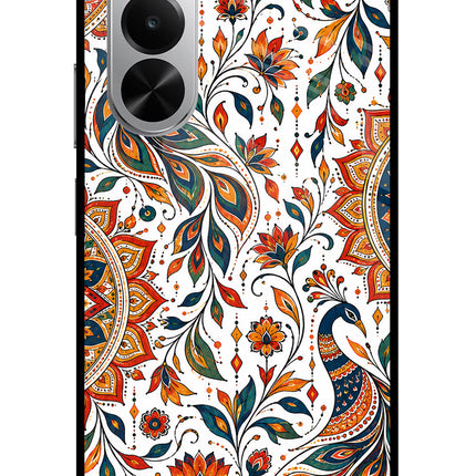 White Mayura Realme P4x 5G Glass Case