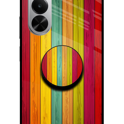 Multicolor Wooden Realme P4x 5G Pop Case by Casekaro