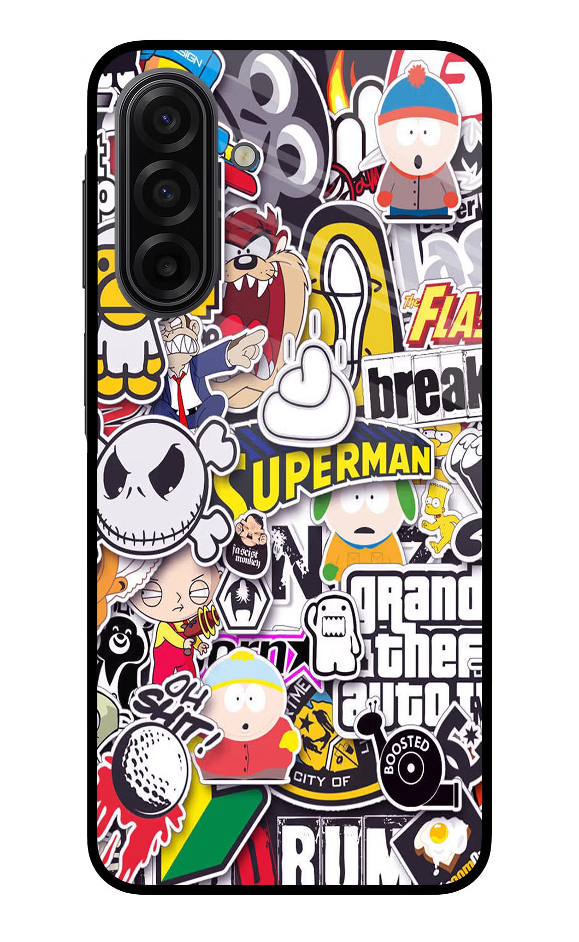 Sticker Bomb Samsung F17 5G Glass Case