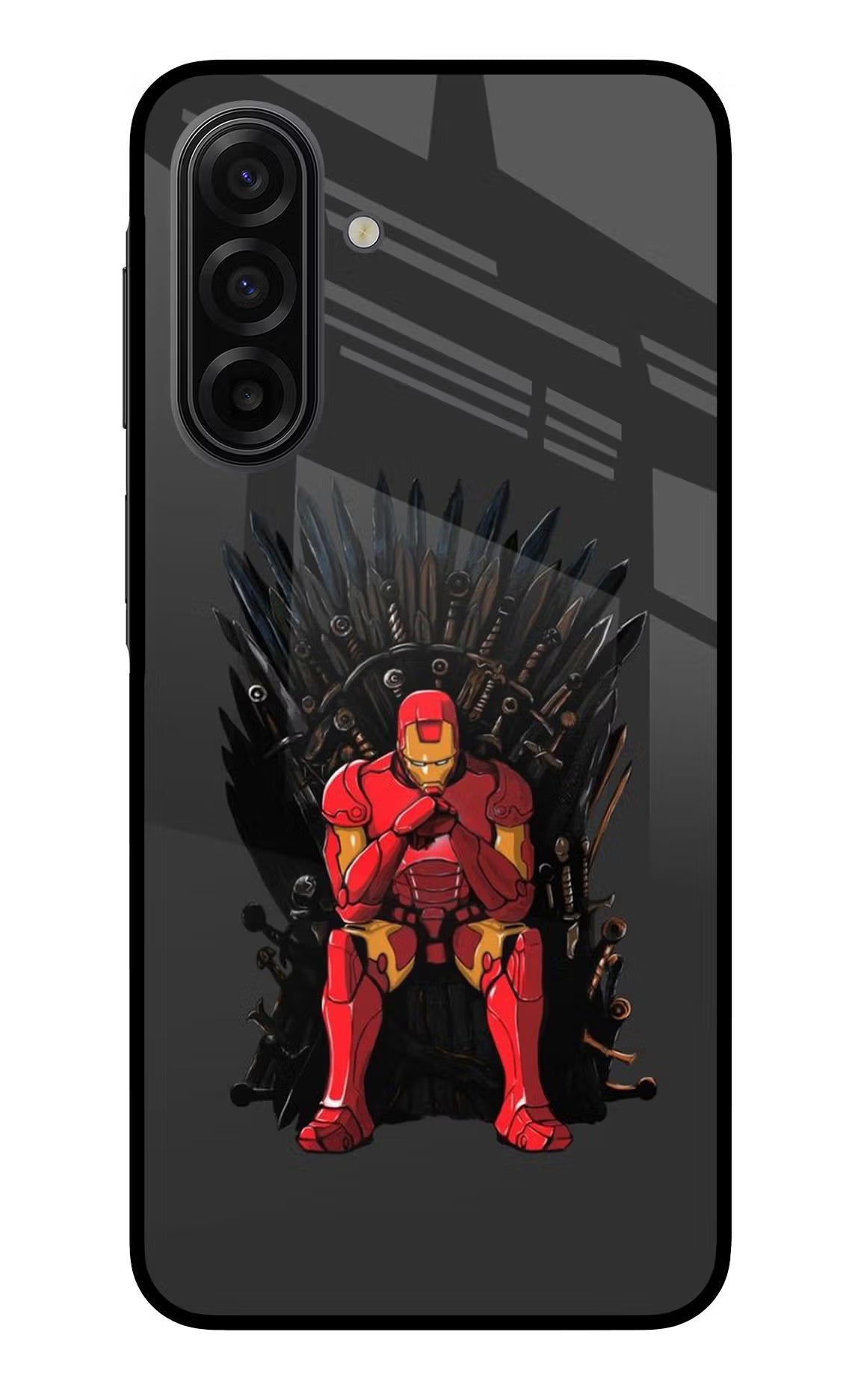 Ironman Throne Samsung F17 5G Glass Case Back Cover by Casekaro