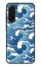 Blue Waves Samsung F17 5G Glass Case Back Cover by Casekaro
