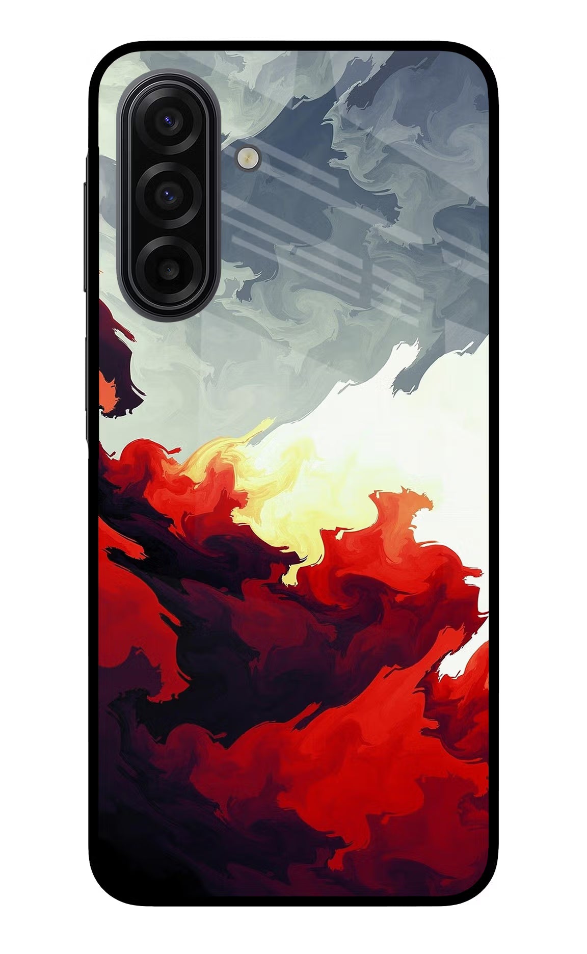 Fire Cloud Samsung F17 5G Glass Case Back Cover by Casekaro
