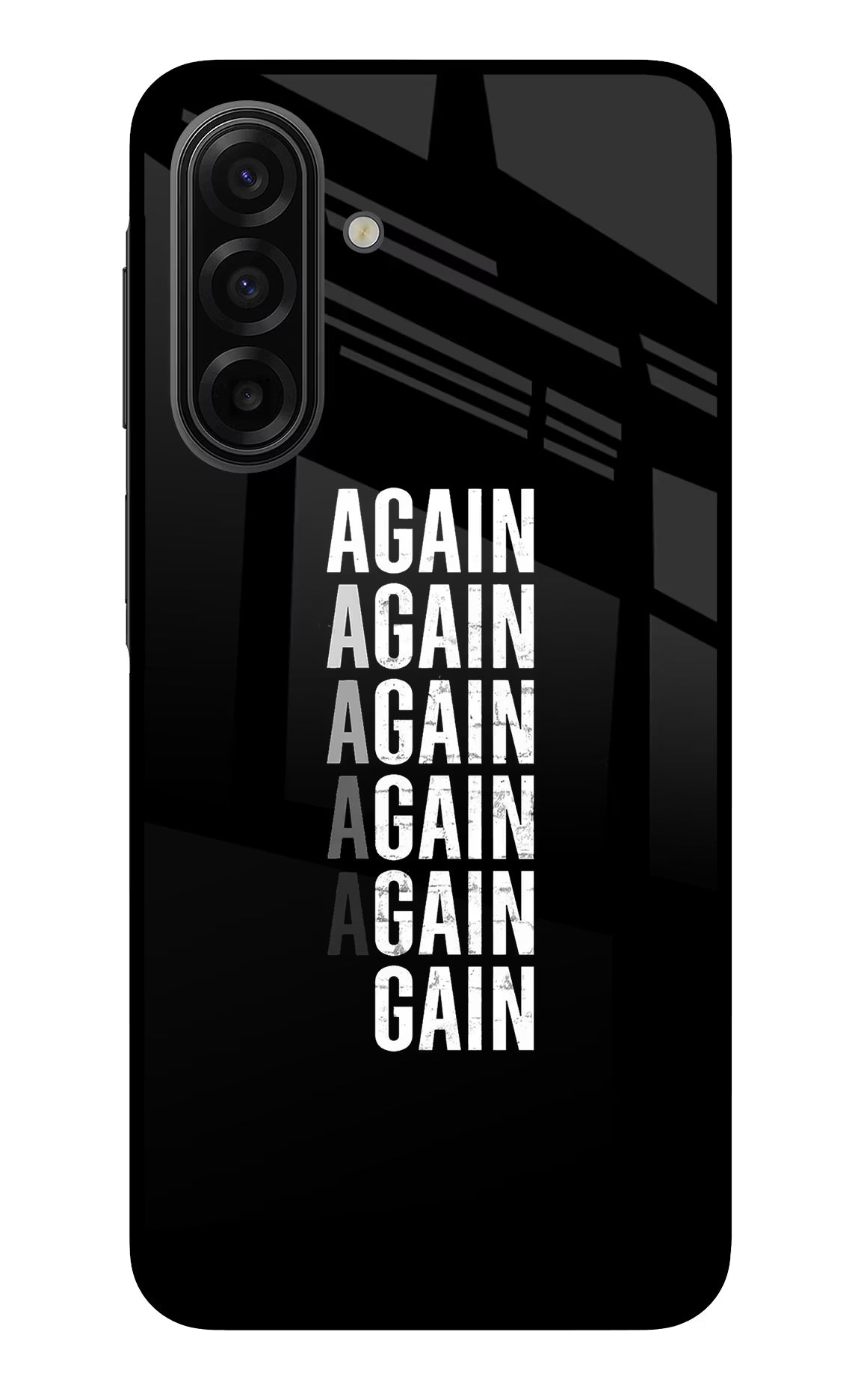 Again Again Gain Samsung F17 5G Glass Case Back Cover by Casekaro