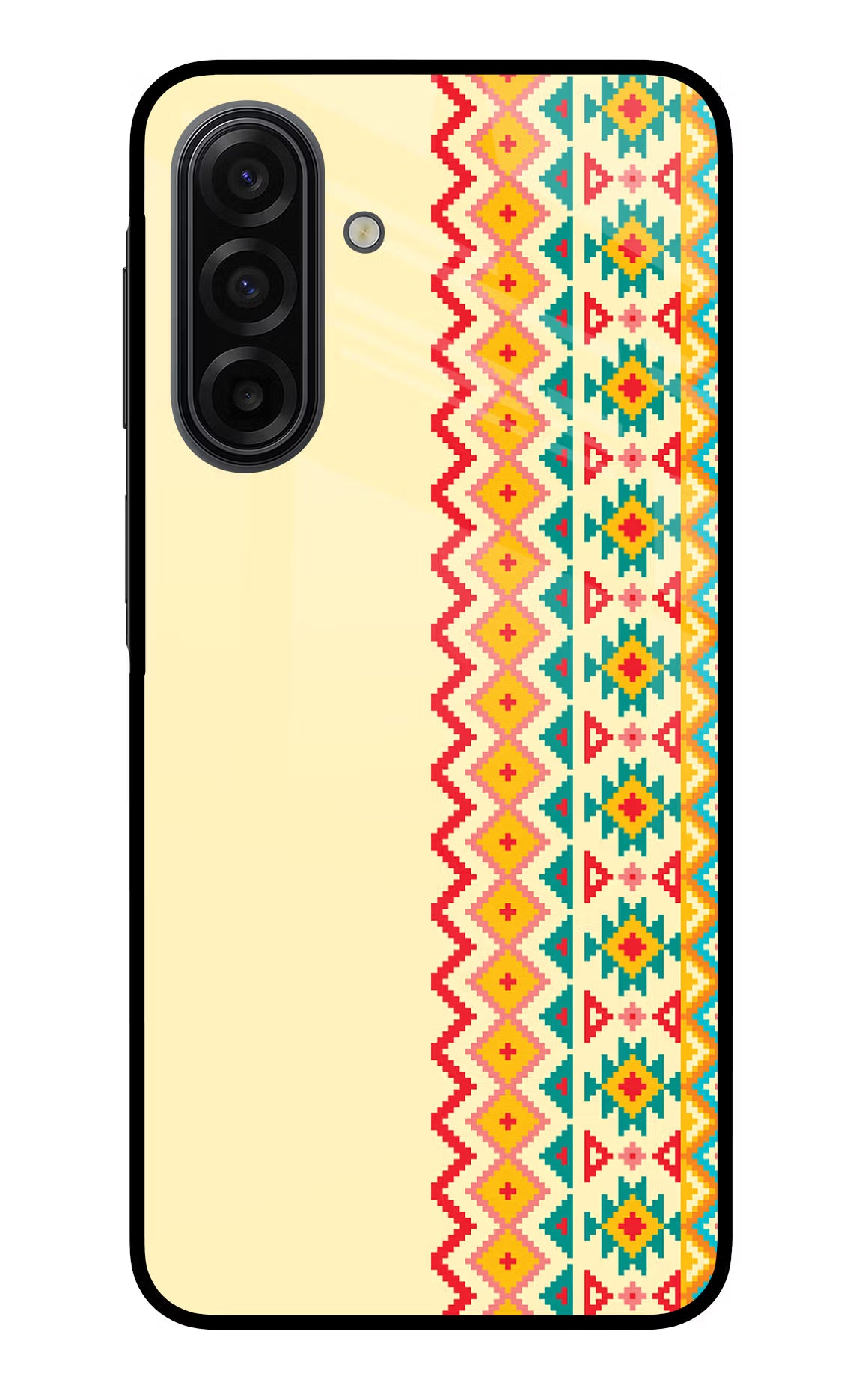 Ethnic Seamless Samsung F17 5G Glass Case Back Cover by Casekaro