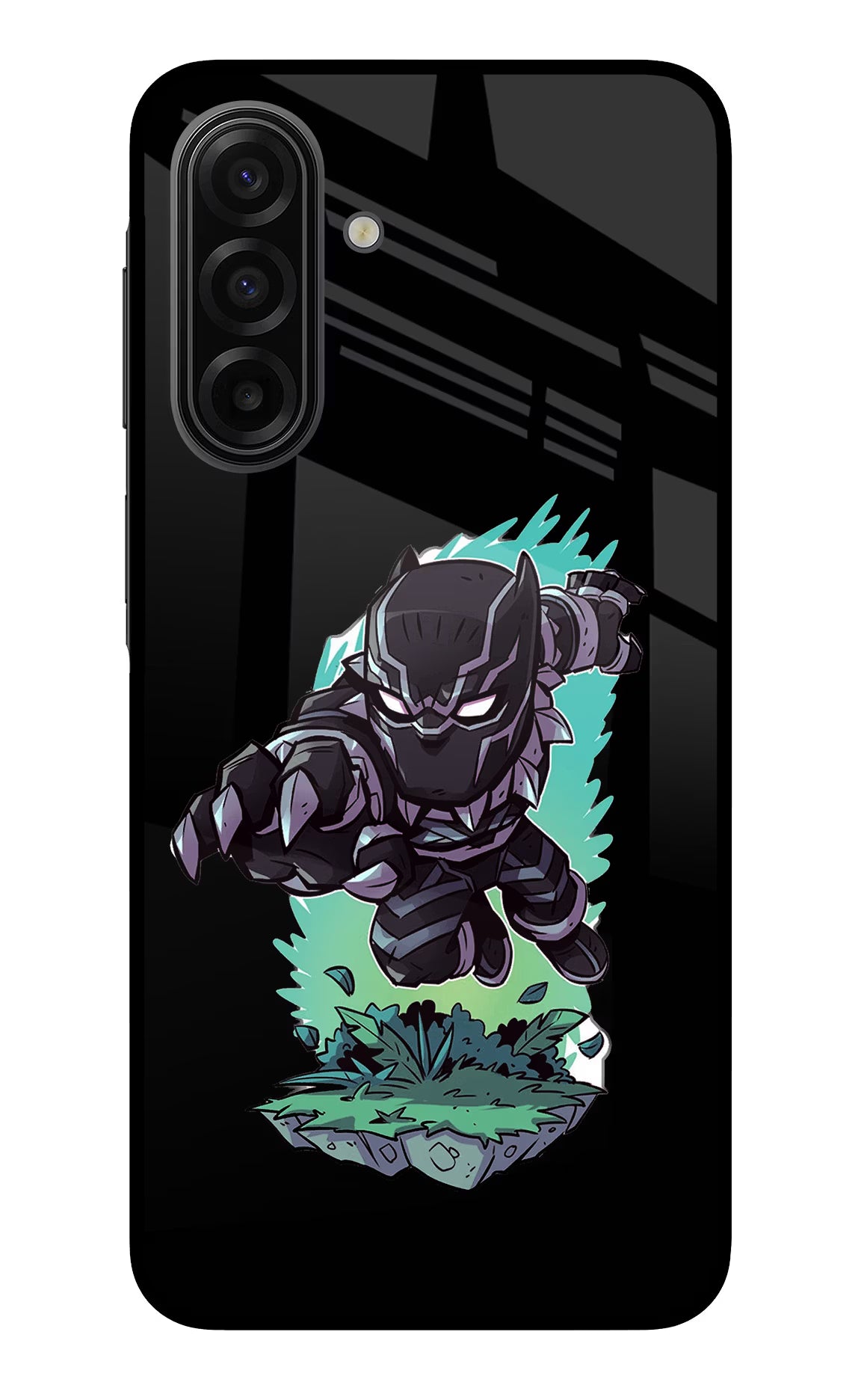 Black Panther Samsung F17 5G Glass Case Back Cover by Casekaro