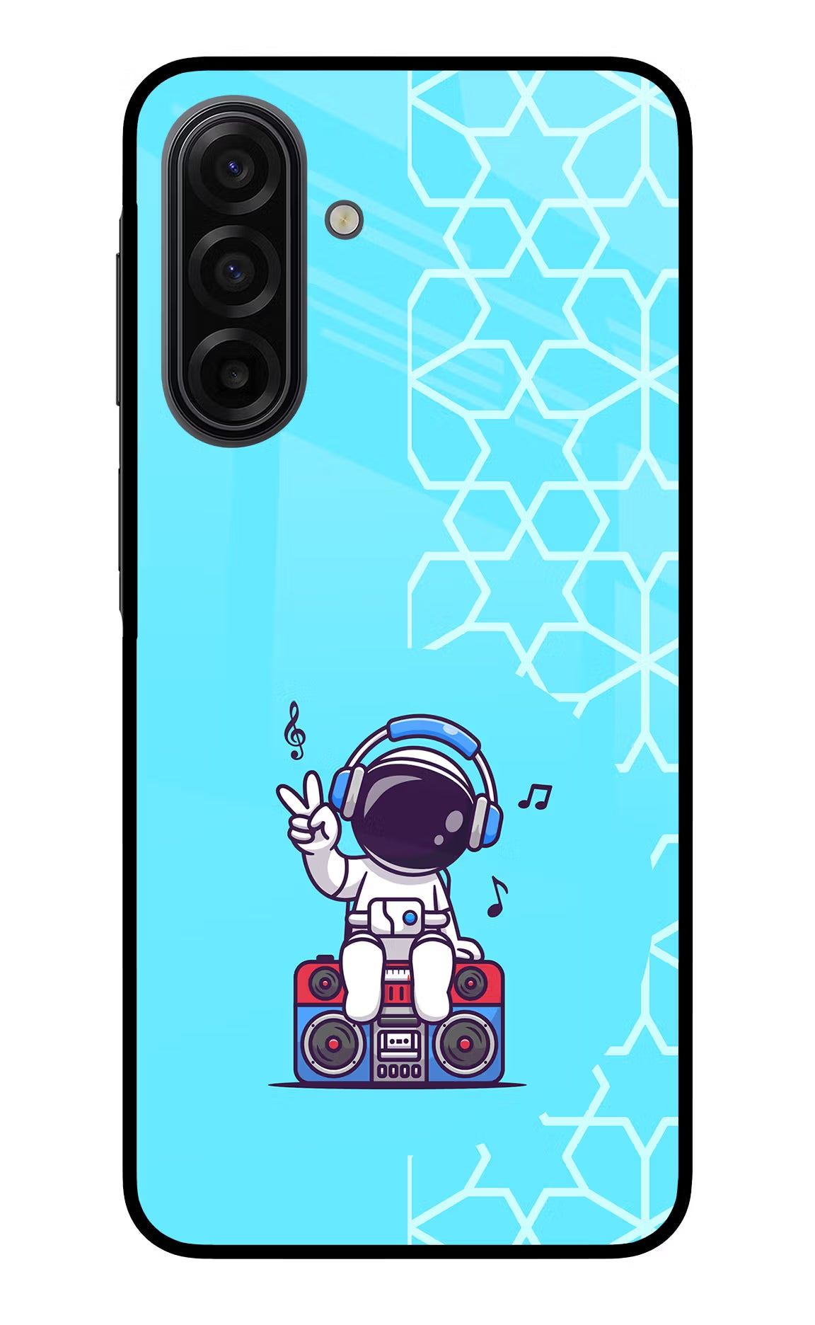 Cute Astronaut Chilling Samsung F17 5G Glass Case