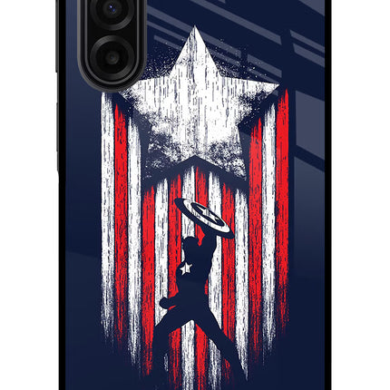 Captain America Marvel Art Samsung F17 5G Glass Case