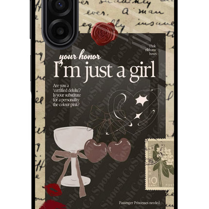I am just a girl Samsung F17 5G Glass Case