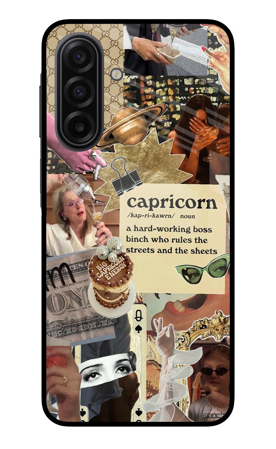 Capricorn Zodiac Samsung F17 5G Glass Case