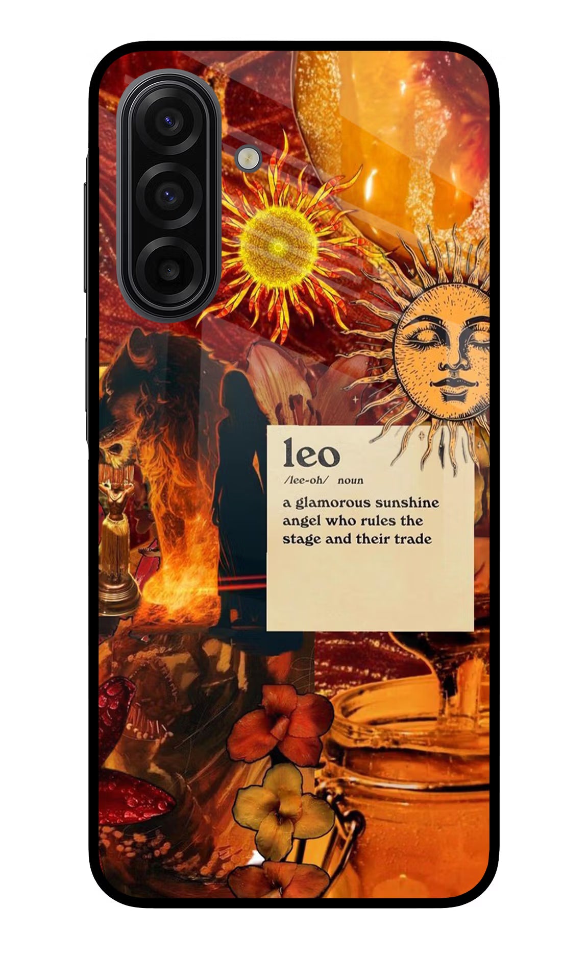 Leo Zodiac Samsung F17 5G Glass Case