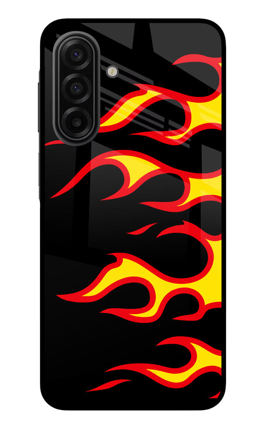 Side Sweep Flames Samsung F17 5G Glass Case