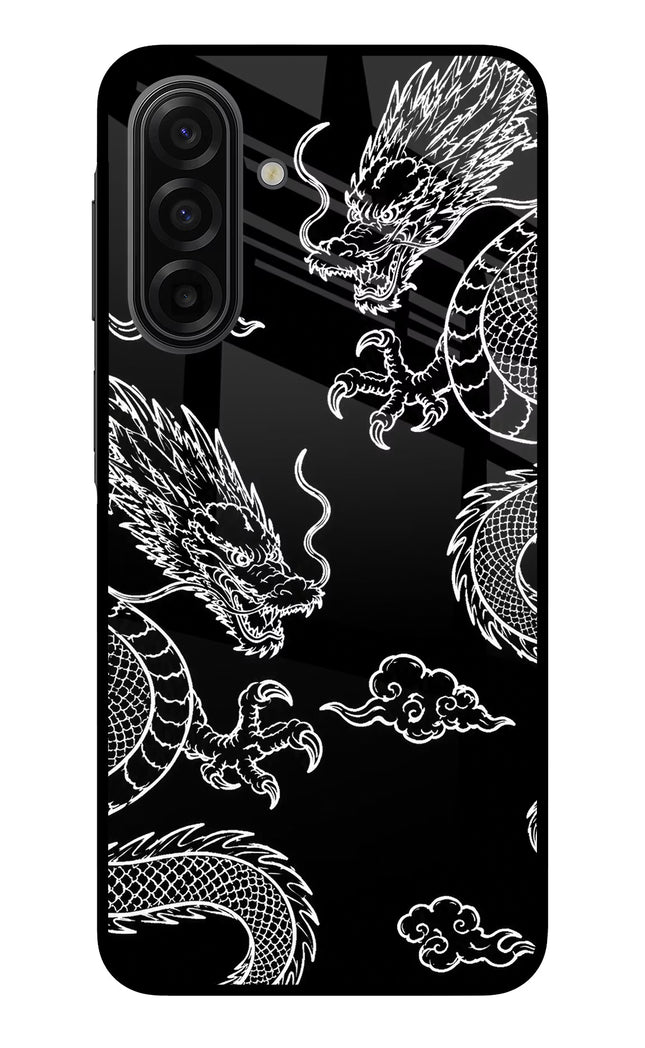 Twin Dragons Samsung F17 5G Glass Case Back Cover by Casekaro