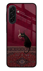Midnight Cat Samsung F17 5G Glass Case