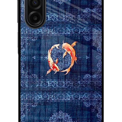 Koi Blue Samsung F17 5G Glass Case