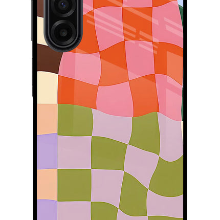 Wavy Grid Samsung F17 5G Glass Case
