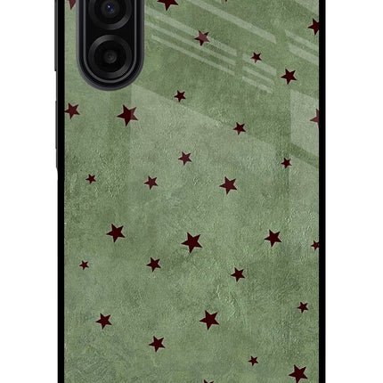 Green Stars Samsung F17 5G Glass Case