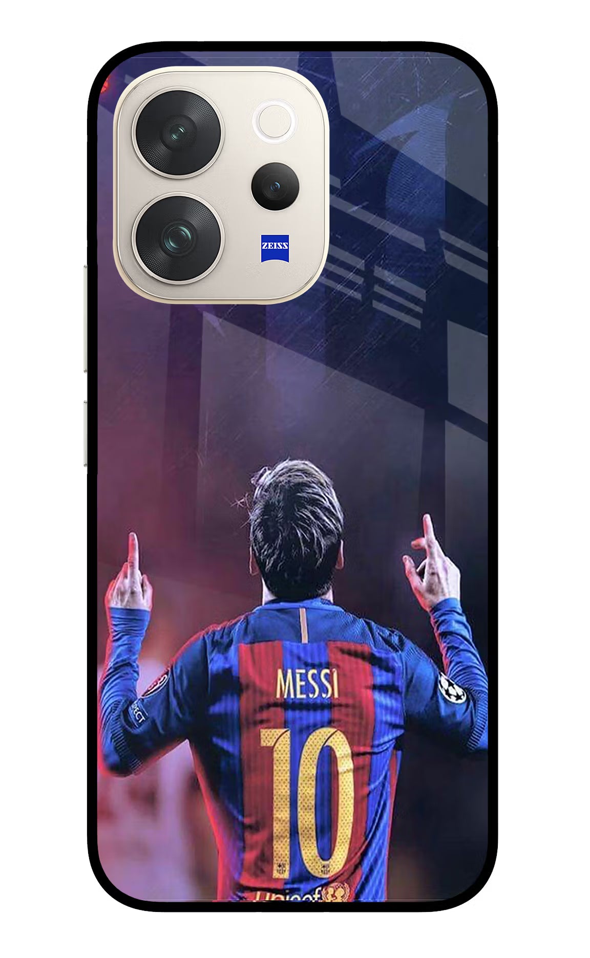 Messi Vivo V70 5G Glass Case Back Cover by Casekaro