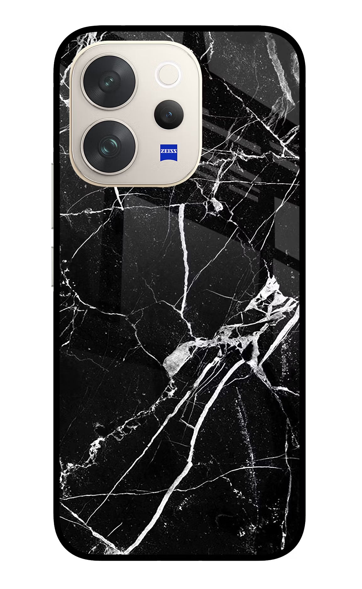 Black Marble Pattern Vivo V70 5G Glass Case