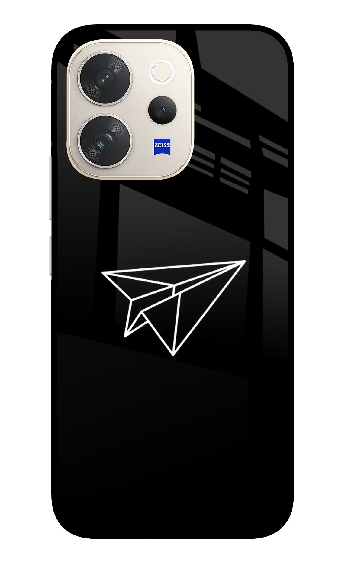 Paper Plane White Vivo V70 5G Glass Case