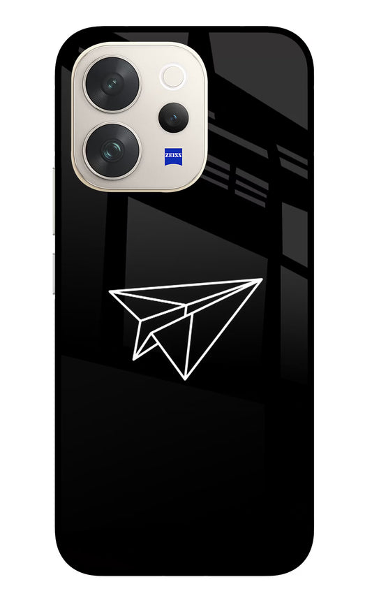 Paper Plane White Vivo V70 5G Glass Case