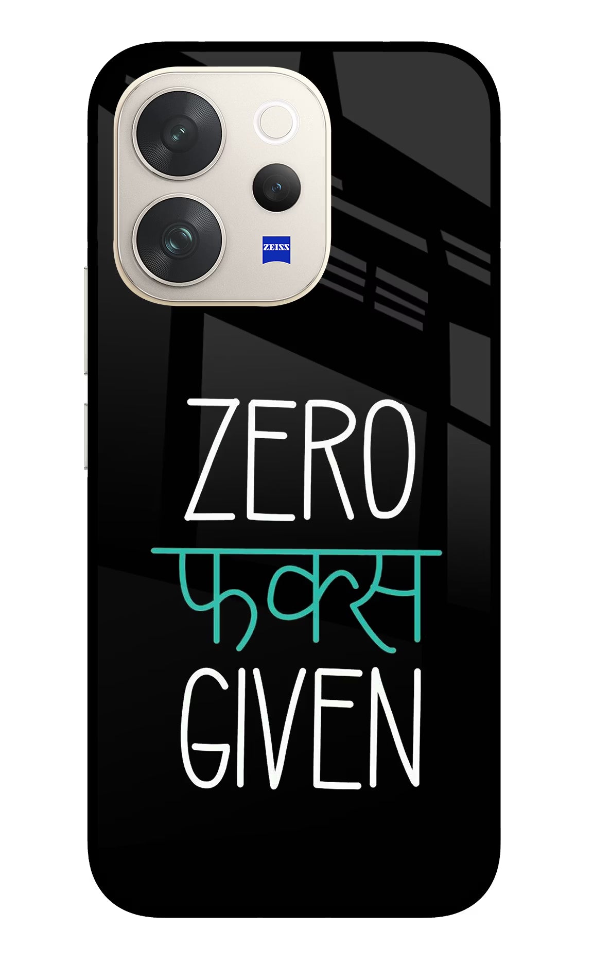 Zero Fucks Given Vivo V70 5G Glass Case Back Cover by Casekaro