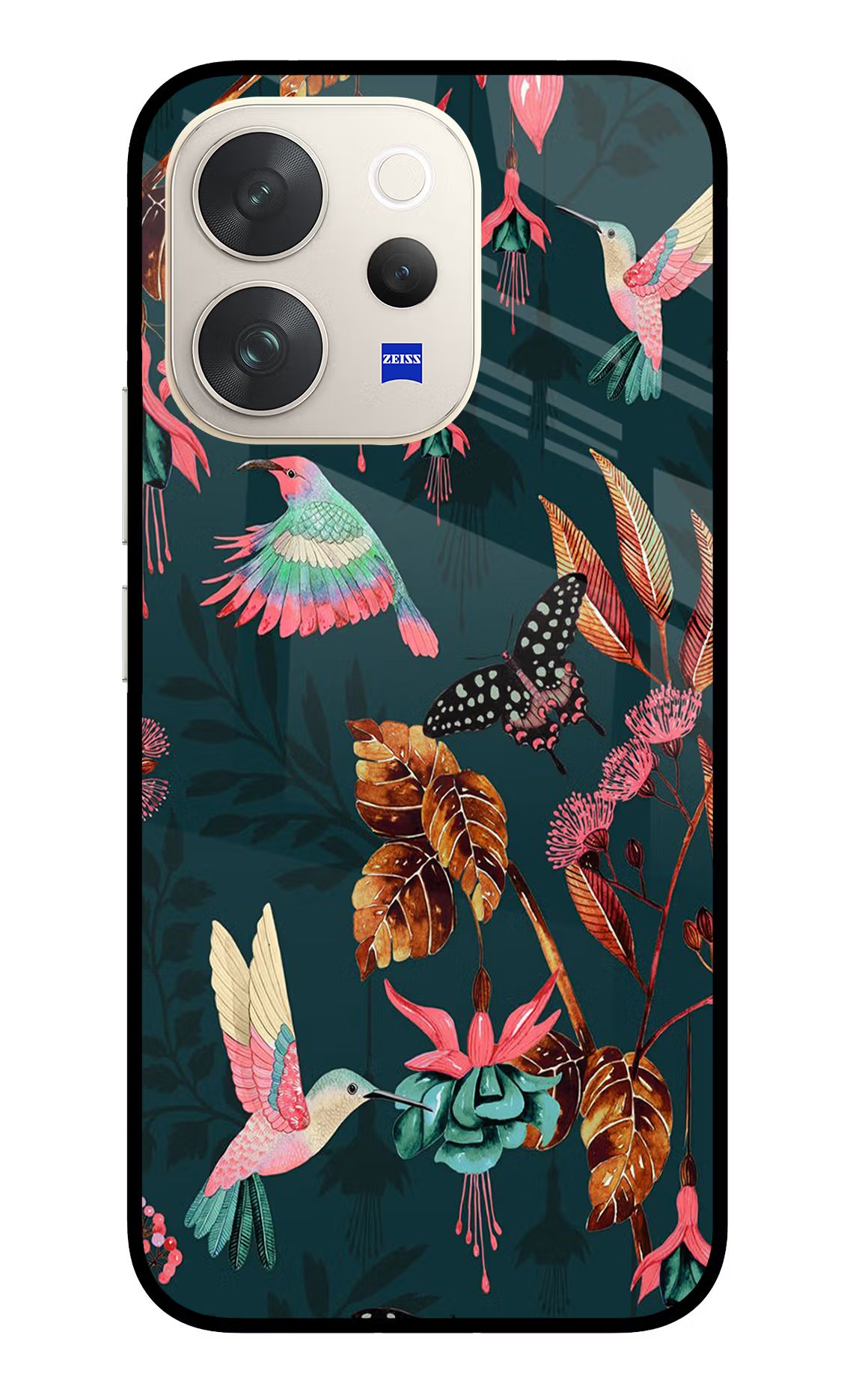 Birds Vivo V70 5G Glass Case Back Cover by Casekaro