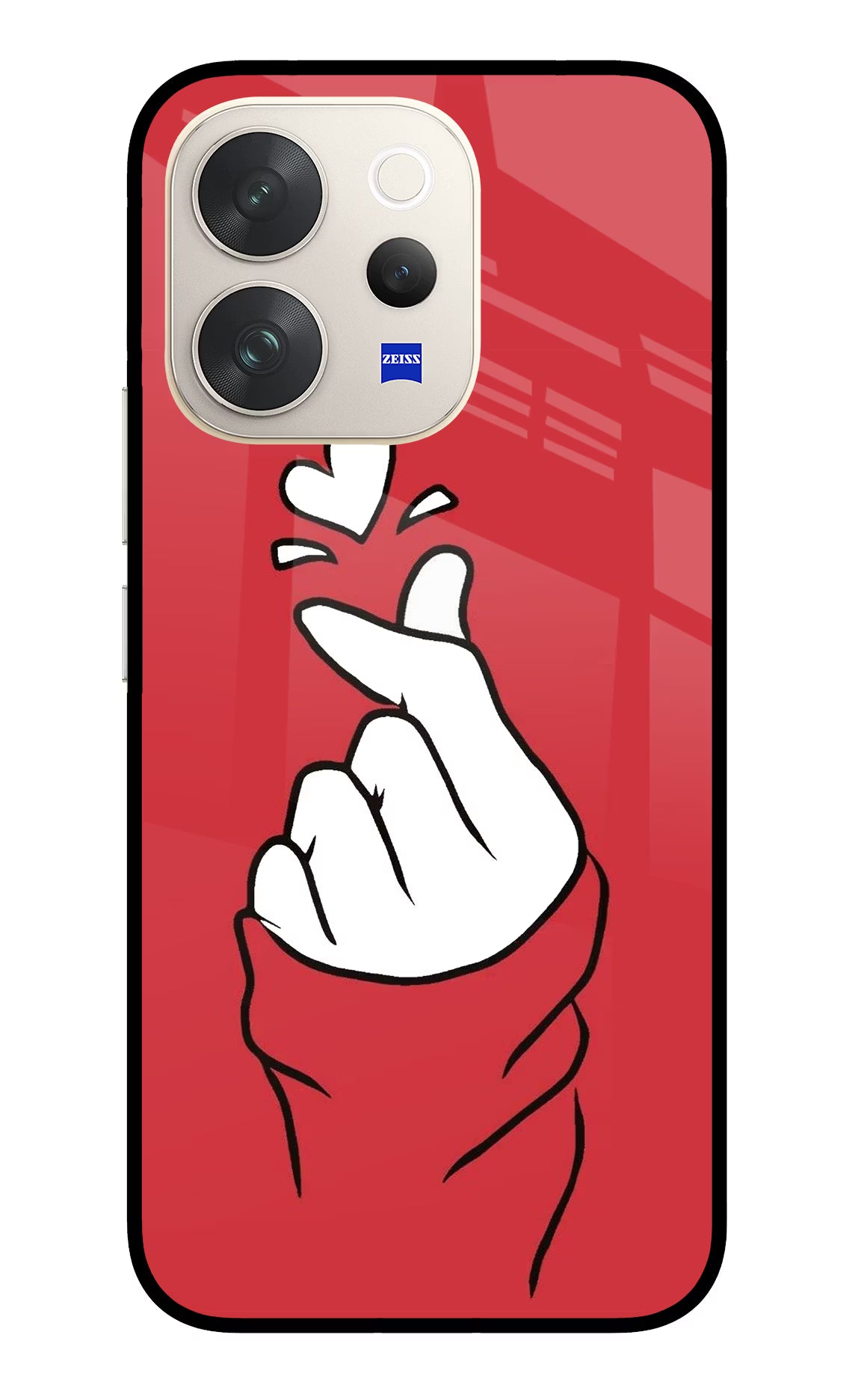Korean Love Sign Vivo V70 5G Glass Case Back Cover by Casekaro