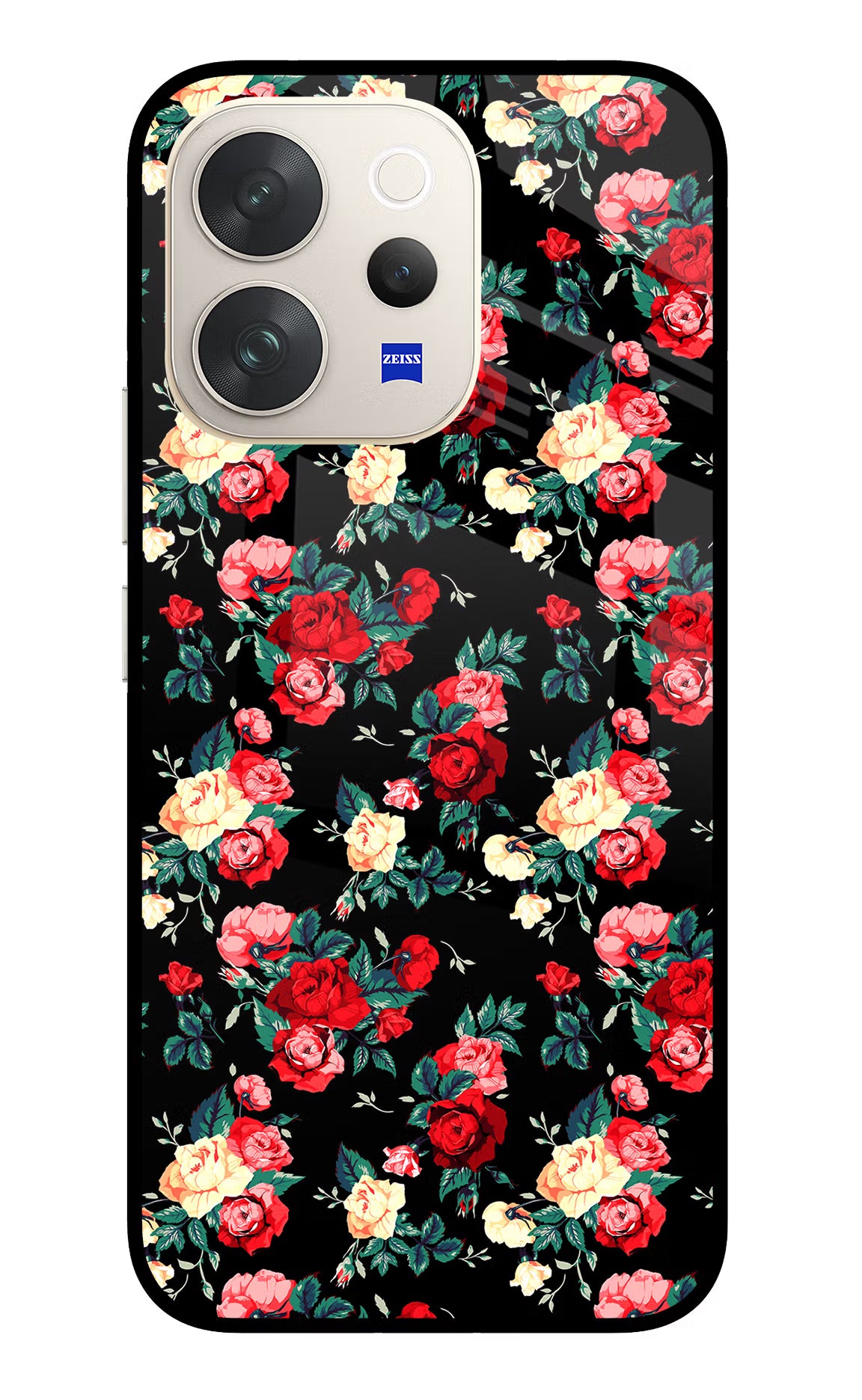 Rose Pattern Vivo V70 5G Glass Case