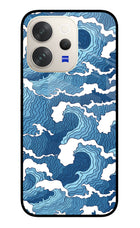 Blue Waves Vivo V70 5G Glass Case Back Cover by Casekaro