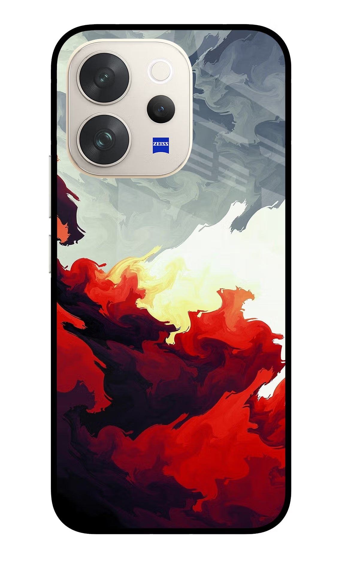 Fire Cloud Vivo V70 5G Glass Case Back Cover by Casekaro