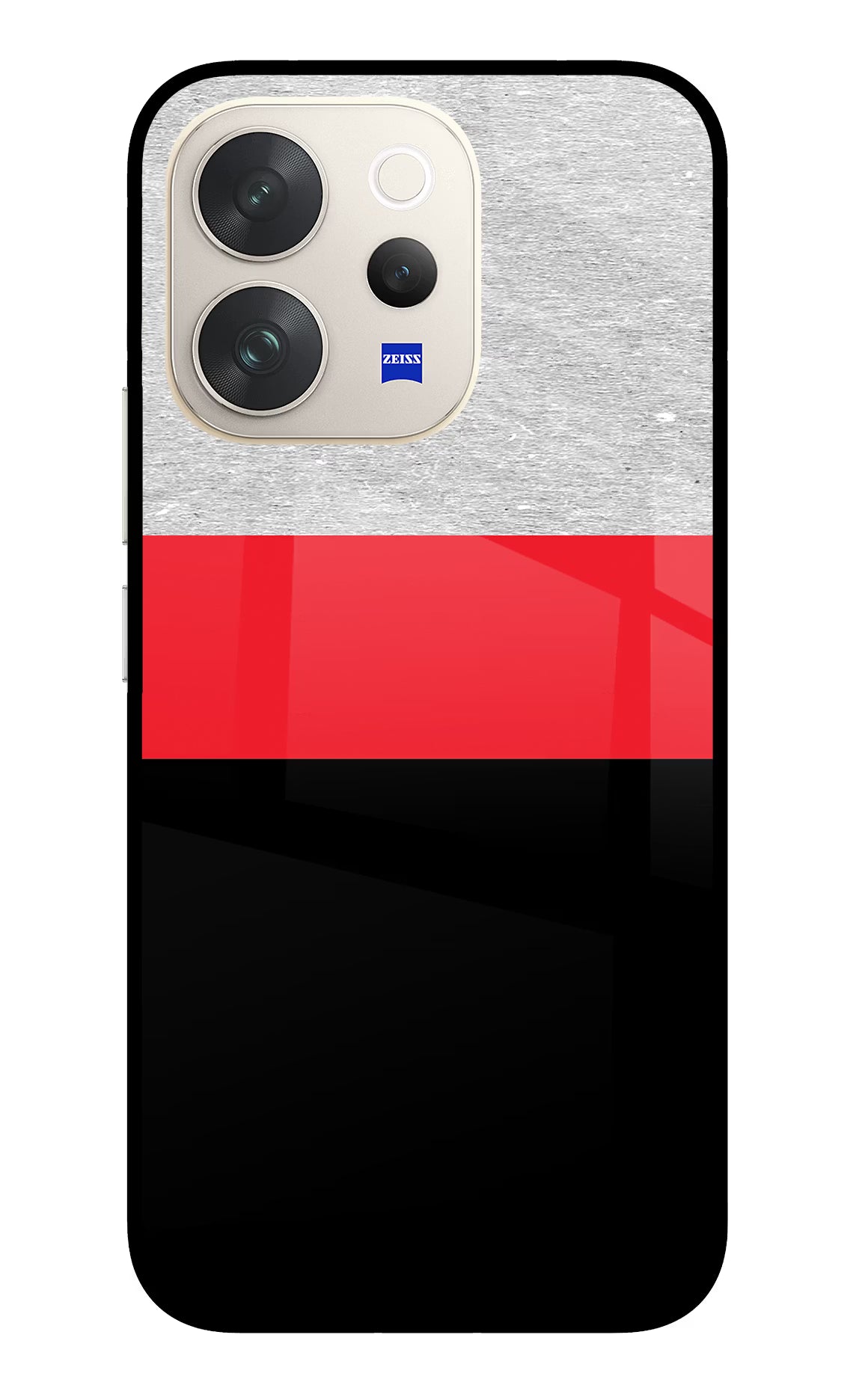 Tri Color Pattern Vivo V70 5G Glass Case Back Cover by Casekaro