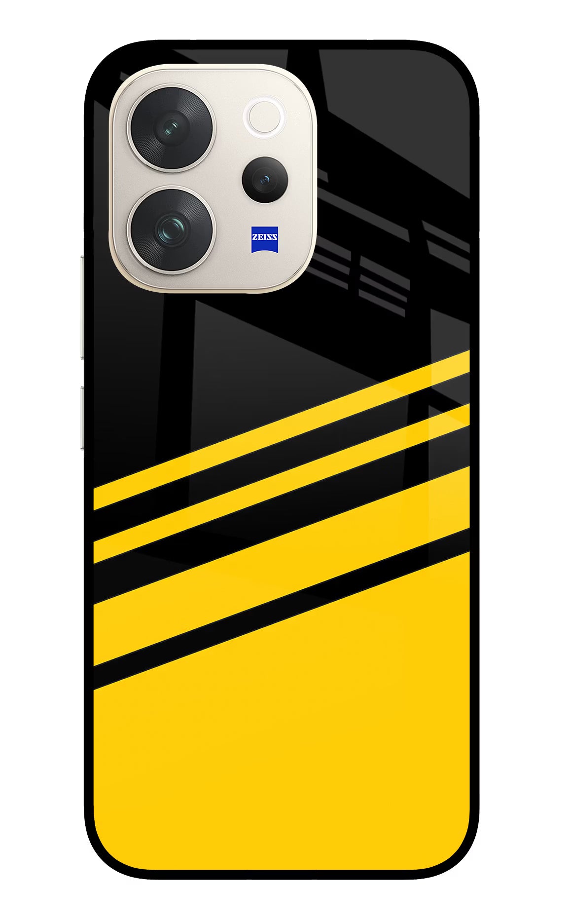 Yellow Shades Vivo V70 5G Glass Case Back Cover by Casekaro